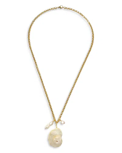 Aqua 8 Other Reasons Conch Pendant Necklace, 19-22 - Exclusive In Metallic