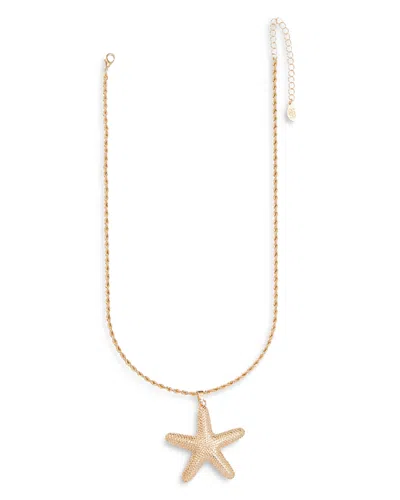 Aqua 8 Other Reasons Starfish Pendant Necklace, 19-22 - Exclusive In Gold