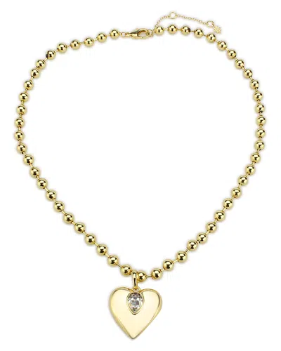 Aqua Aerosphere Cubic Zirconia Heart Beaded Pendant Necklace In Gold Tone, 18-20 - Exclusive