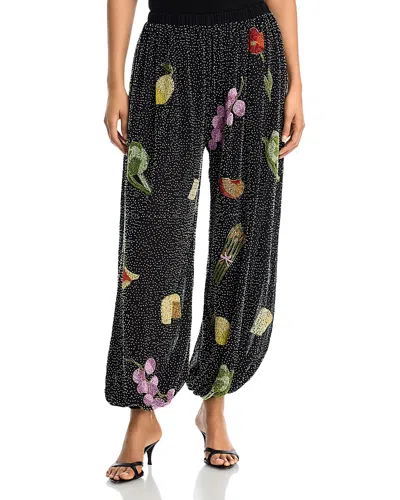 Aqua Allover Sequin Joggers - Exclusive In Black