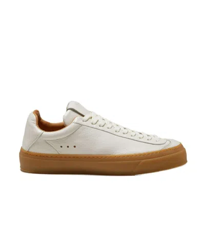 Aqua Alta Venice Leather Sneakers With Contrasting Rubber Sole In Brown