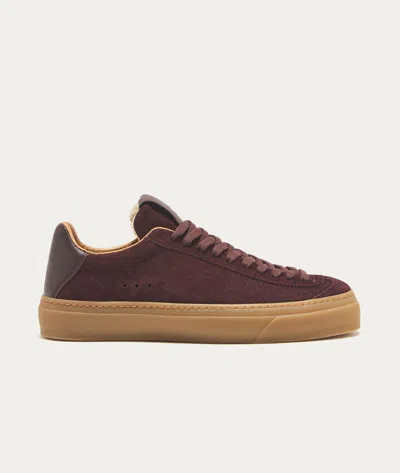 Aqua Alta Venice Mini Sneaker In Suede And Leather In Burgundy