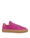Aqua Alta Woman Sneakers Fuchsia Size 8 Leather, Textile Fibers