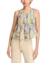 Aqua Amey Pleated Sleeveless Tank Top - Exclusive In Multi