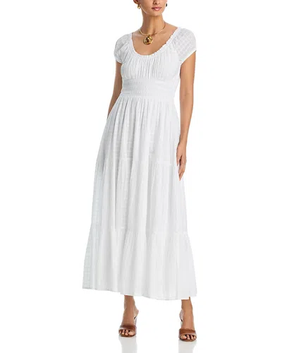 Aqua Andrita Seersucker Midi Dress - Exclusive In White