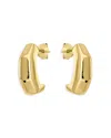 Aqua Angular 18k Yellow Gold Plated Sterling Silver Half Hoop Earrings, 0.6l - Exclusive In Gold