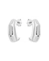 Aqua Angular Half Hoop Earrings In Sterling Silver - Exclusive In Silver