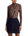 Aqua Animal Print Long Sleeve Top - Exclusive In Multi