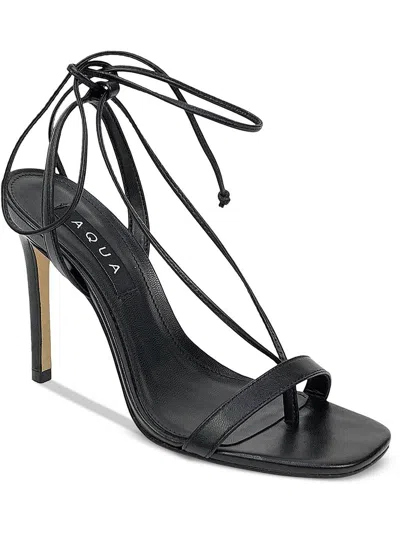 Aqua Ankle Womens Dressy Slip On Heels In Black