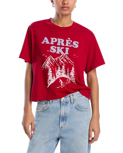Aqua Apres Ski Graphic Tee In Scarlet