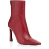 AQUA AQLEONA WOMENS ZIPPER LEATHER ANKLE BOOTS