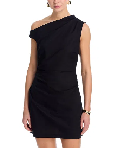 Aqua Asymmetric Mini Dress - Exclusive In Black