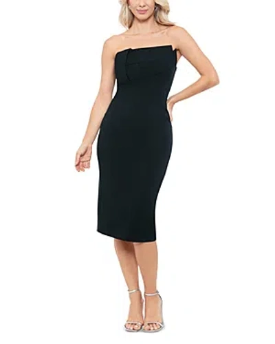 Aqua Asymmetric Woven Detail Strapless Dress - 100% Exclusive In Black