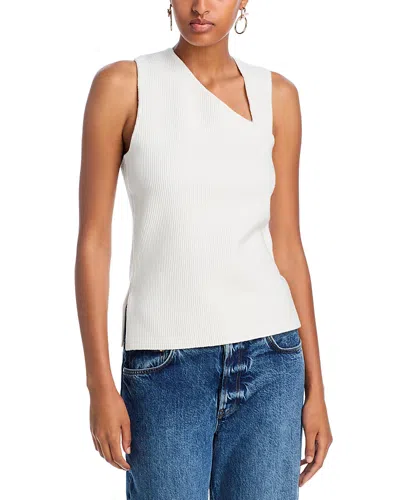 Aqua Asymmetrical Neck Tank Top - Exclusive In Ivory