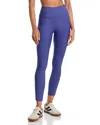 Aqua Athletic Shirred Ankle 7/8 Leggings - Exclusive In Purple