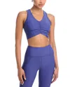Aqua Athletic Shirred Racerback Sports Bra - Exclusive