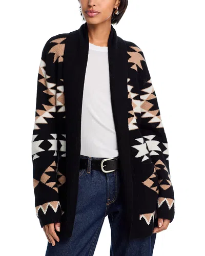 Aqua Aztec Cashmere Cardigan - Exclusive In Black