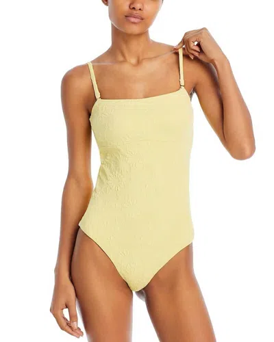 Aqua Bandeau Cutout Back One Piece Swimsuit In Yellow