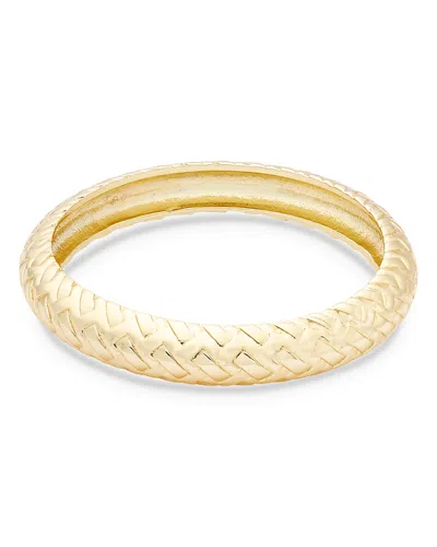 Aqua Basket Weave Bangle Bracelet In Gold