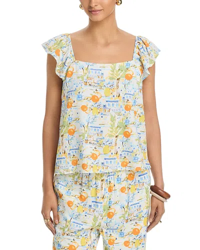 Aqua Beach Vacation Flutter Top - Exclusive In Multi