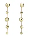 AQUA BEAD LINEAR DROP EARRINGS IN GOLD TONE - EXCLUSIVE