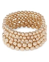 Aqua Beaded Multi Set Bracelet - Exclusive In Gold