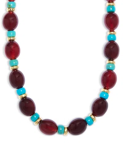 Aqua Beaded Necklace, 16-18 - Exclusive In Multi