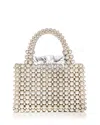 Aqua Beaded Satchel With Pouch - Exclusive In Silver