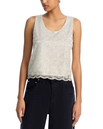 Aqua Beaded Tank - Exclusive In Champagne