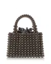 Aqua Beaded Top Handle Bag - Exclusive In Gray