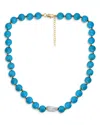 Aqua Beads & Cultured Freshwater Pearl Necklace, 16 - Exclusive In Blue