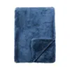 Aqua Big Rabbit Double Sided Faux Fur Throw Blanket - Exclusive In Blue