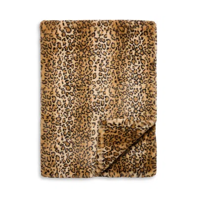 Aqua Big Rabbit Double Sided Faux Fur Throw Blanket - Exclusive In Brown