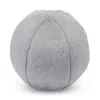 Aqua Big Rabbit Faux Fur Ball Pillow - Exclusive In Gray