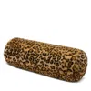 Aqua Big Rabbit Faux Fur Bolster Decorative Pillow - Exclusive In Brown