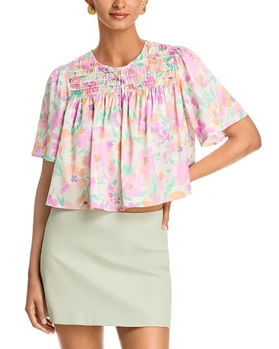 Aqua Bloom Pintuck Top - Exclusive In Pink