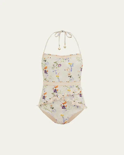 Aqua Blu Australia Bridget Bandeau One-piece Swimsuit In Multi