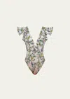 Aqua Blu Australia Daffodil-print Mackenzie One-piece Swimsuit (a-c Cup) In Daffodil