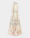 Aqua Blu Australia Evelyn Backless Halter Maxi Dress In Multi