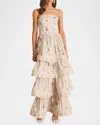 Aqua Blu Australia Heidi Strapless Maxi Dress In Multi