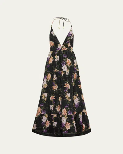 Aqua Blu Australia Jancinta Tiered Maxi Dress In Multi