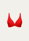 Aqua Blu Australia Rossa Tahlia Twist-front Bikini Top In Rossa