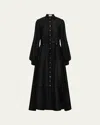 Aqua Blu Australia Tiana Linen-silk Maxi Dress In Black