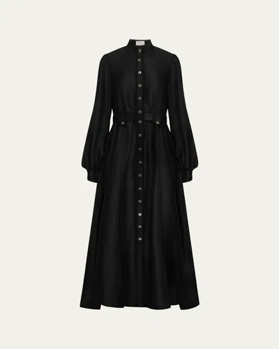 AQUA BLU AUSTRALIA TIANA LINEN-SILK MAXI DRESS