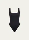 Aqua Blu Australia Vero Square-neck One-piece Swimsuit (dd-e Cup) In Nero