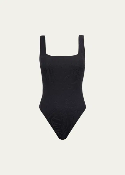 Aqua Blu Australia Vero Square-neck One-piece Swimsuit (dd-e Cup) In Nero