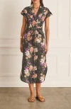 Aqua Blu Button Up Camilla Dress In Multi