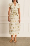 Aqua Blu Button Up Camilla Dress In Neutral