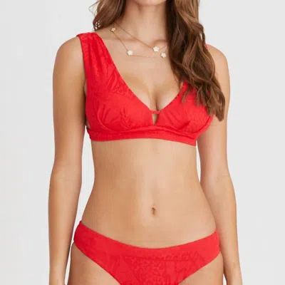 Aqua Blu Celeste Bikini Top In Rossa In Red