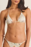 Aqua Blu Classic Aurora Triangle Bikini Top In Multi